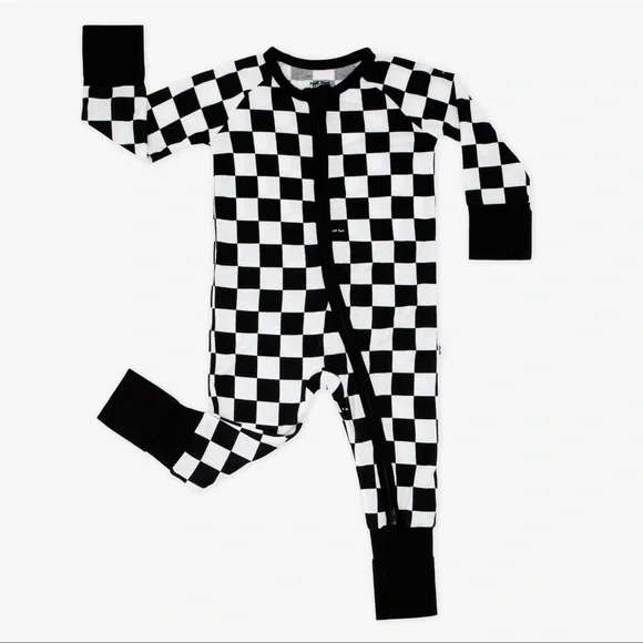 🏁 Cool Checks Little Sleepies Checkered Bamboo Zippy Sleeper PJ Sleeper NEW 2T - Picture 7 of 8